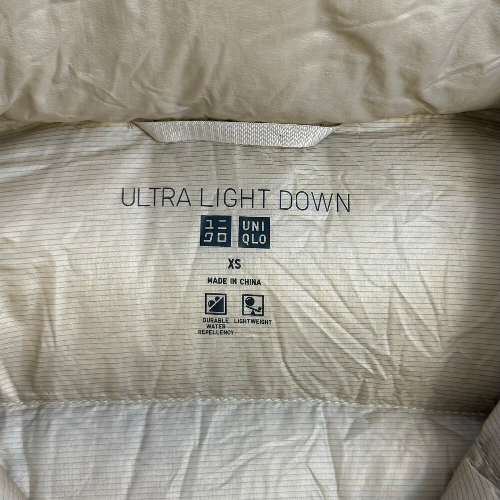 Uniqlo Ultra Light Long Genuine Down Coat Puffer Winter Nylon Beige Women's XS - Picture 3 of 11